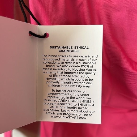 Area Stars Pink Ruched Long Sleeve Dress Size L - Picture 10 of 10